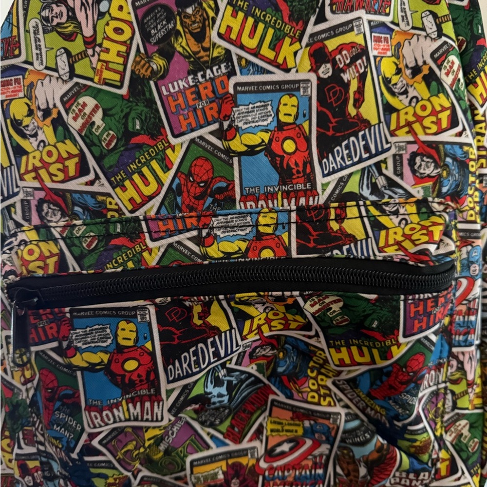 Marvel Multicolor Comic Strip Backpack New Condit… - image 2